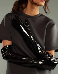 Bea Long Patent Leather Gloves