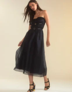Buckle Up Silk Organza Dress