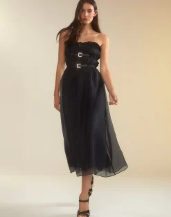 Buckle Up Silk Organza Dress