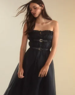 Buckle Up Silk Organza Dress
