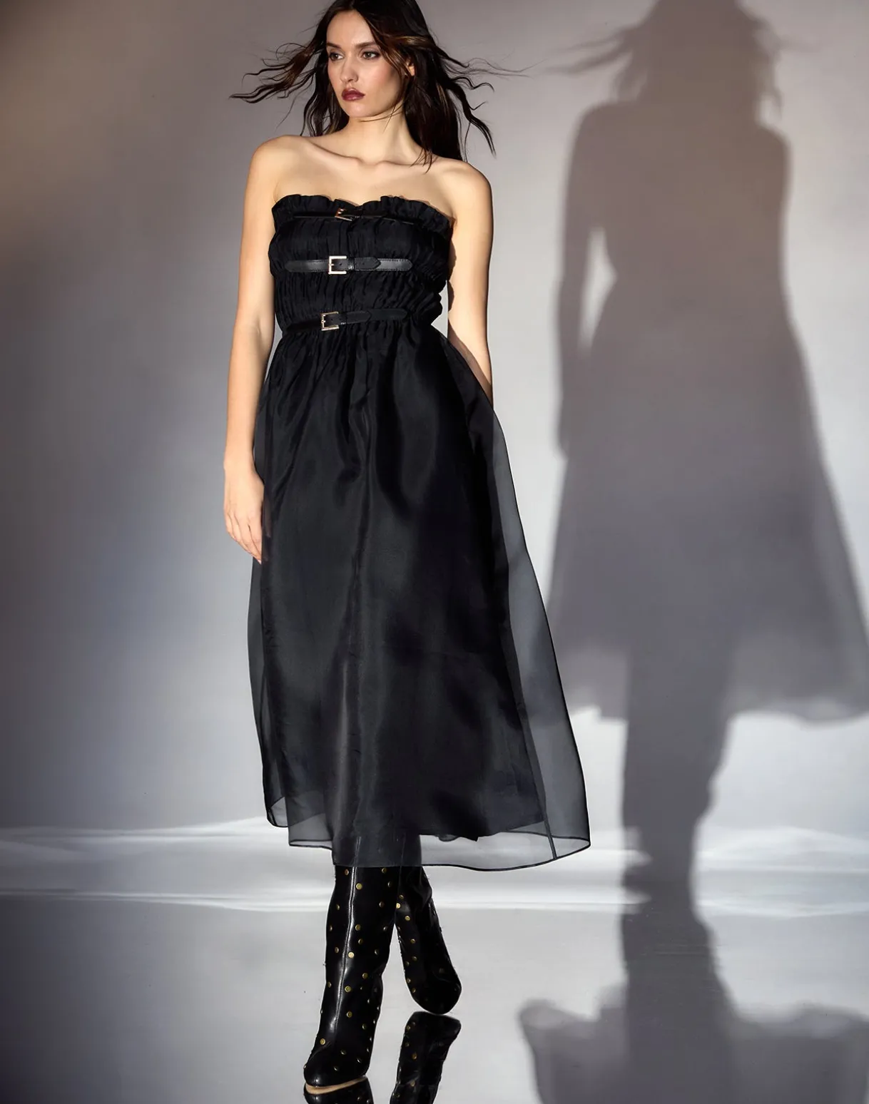 Buckle Up Silk Organza Dress