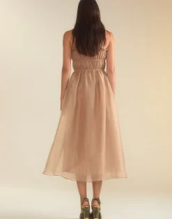 Buckle Up Silk Organza Dress