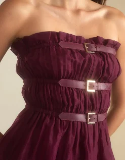 Buckle Up Silk Organza Dress