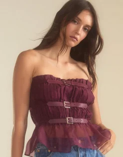 Buckle Up Silk Organza Top