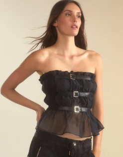 Buckle Up Silk Organza Top