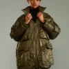 Cargo Pocket Puffer Coat