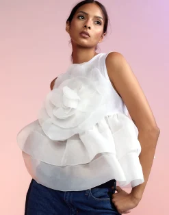 Chloe Organza Flower Top