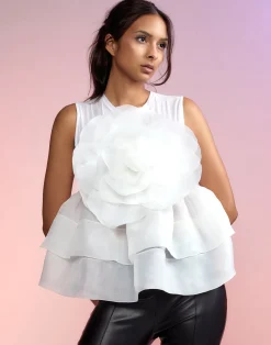 Chloe Organza Flower Top