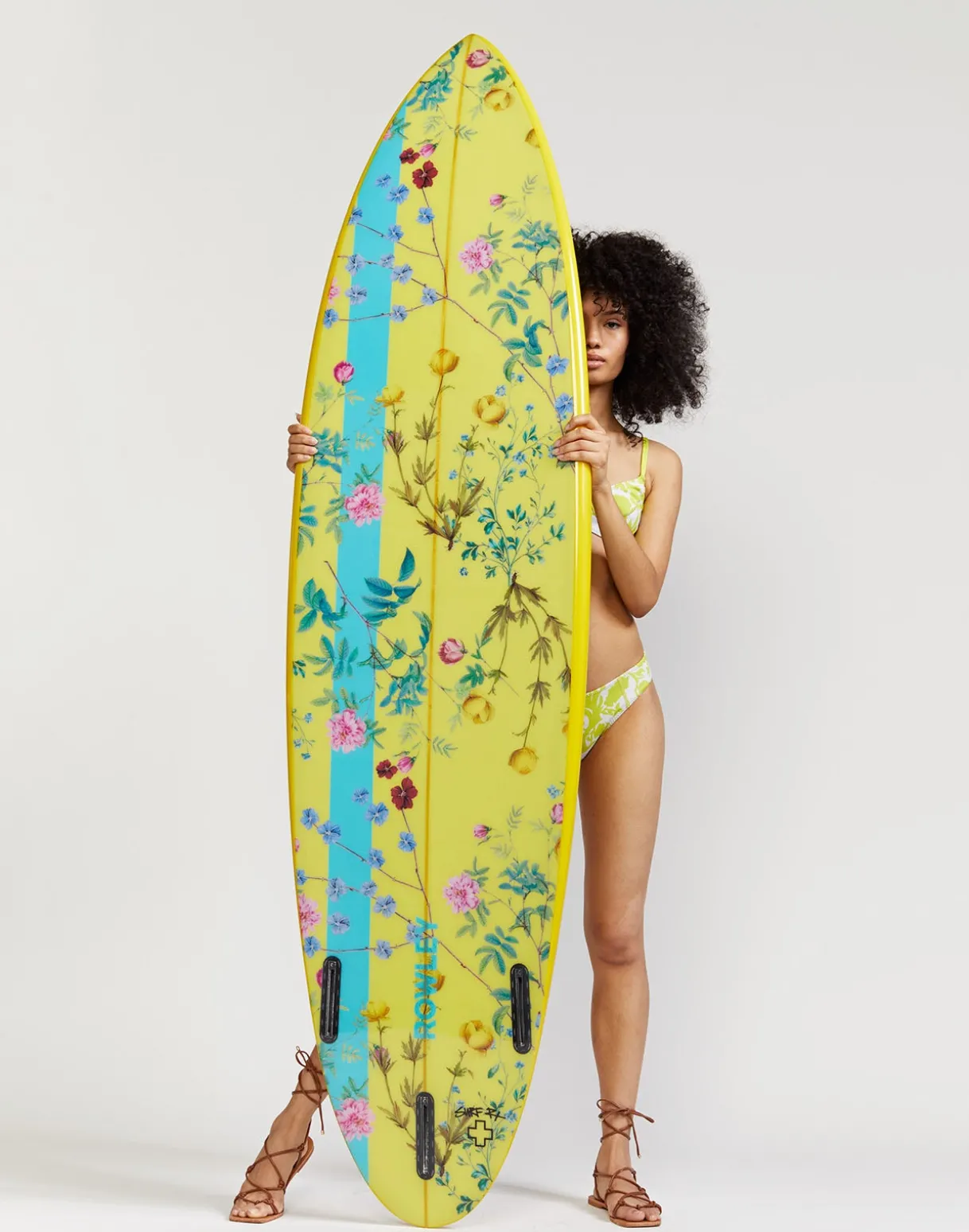 Custom 7' Surfboard - Yellow Garden Floral