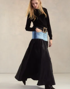 Denim Taffeta Skirt