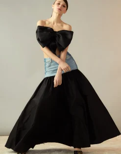 Denim Taffeta Skirt