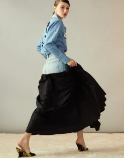 Denim Taffeta Skirt
