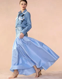 Denim Taffeta Skirt