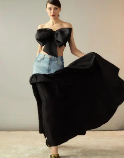 Denim Taffeta Skirt