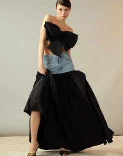Denim Taffeta Skirt
