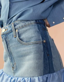 Denim Taffeta Skirt