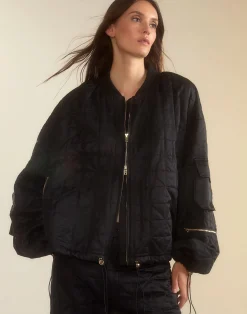 Downtown Quilted Bomber Jacket