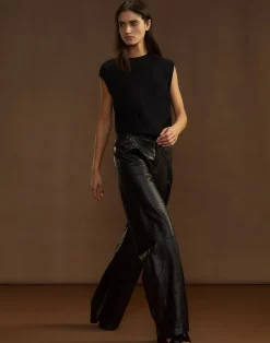 Embossed Leather Pants