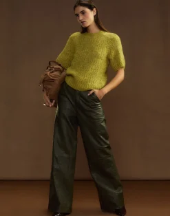 Embossed Leather Pants