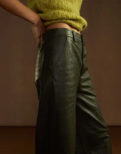 Embossed Leather Pants