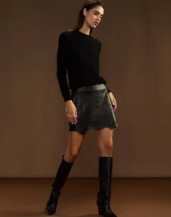 Embossed Leather Skirt