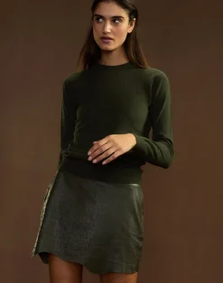 Embossed Leather Skirt