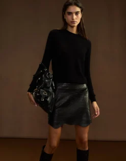 Embossed Leather Skirt