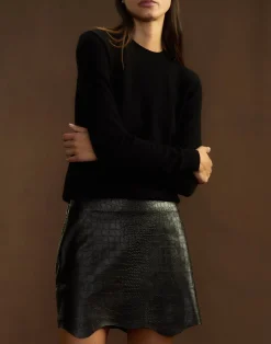 Embossed Leather Skirt
