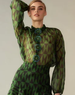 Evergreen Silk Organza Shirt