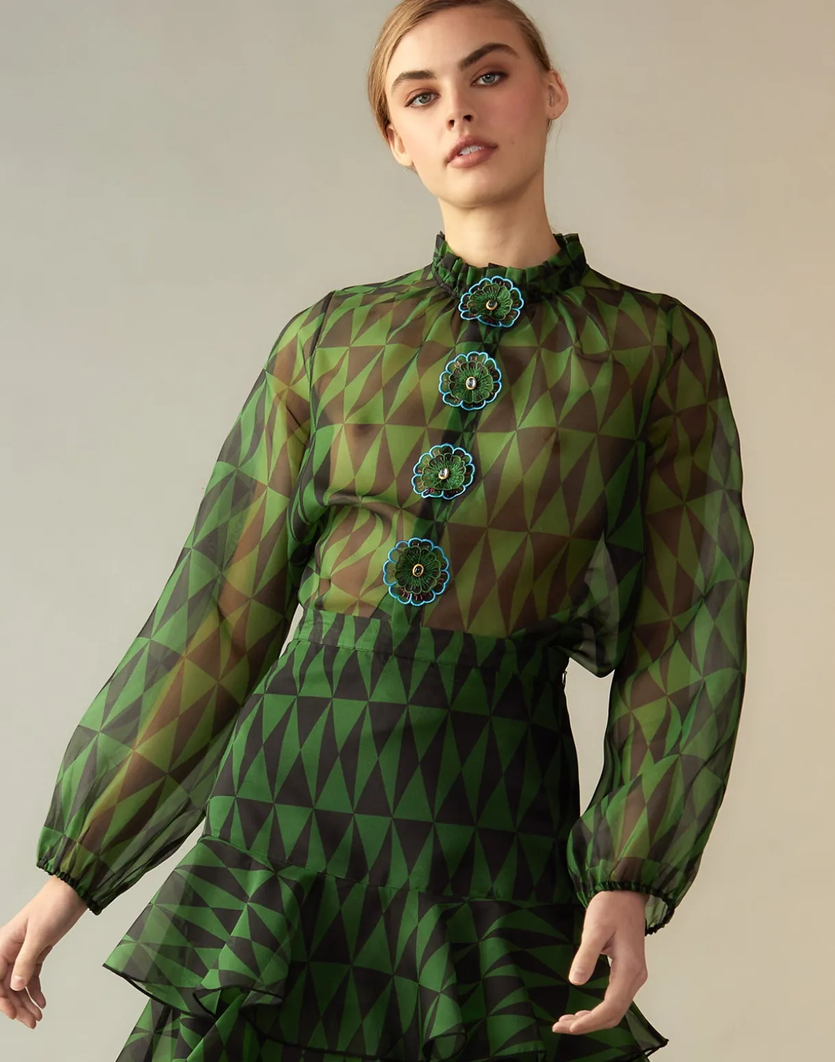 Evergreen Silk Organza Shirt