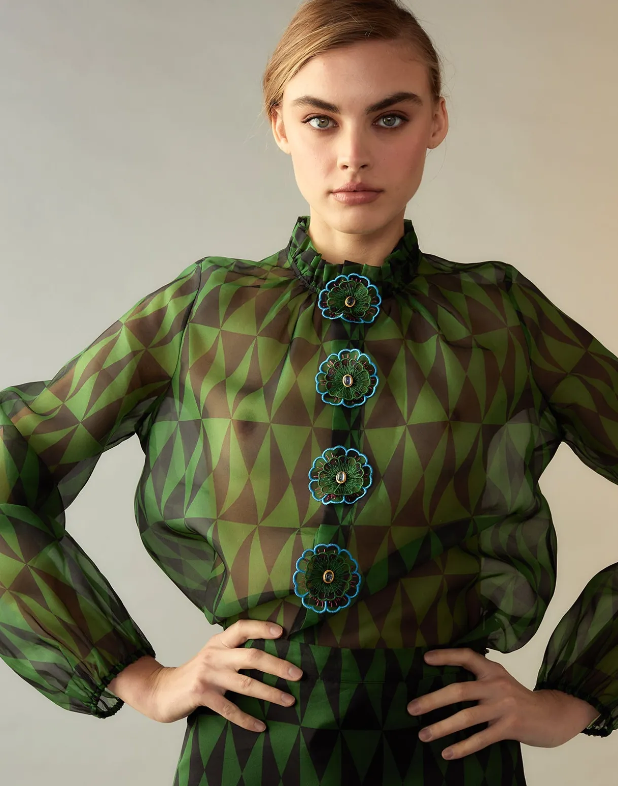 Evergreen Silk Organza Shirt