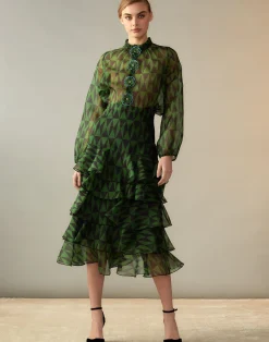 Evergreen Silk Organza Skirt