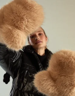 Faux Fur Oversized Mittens
