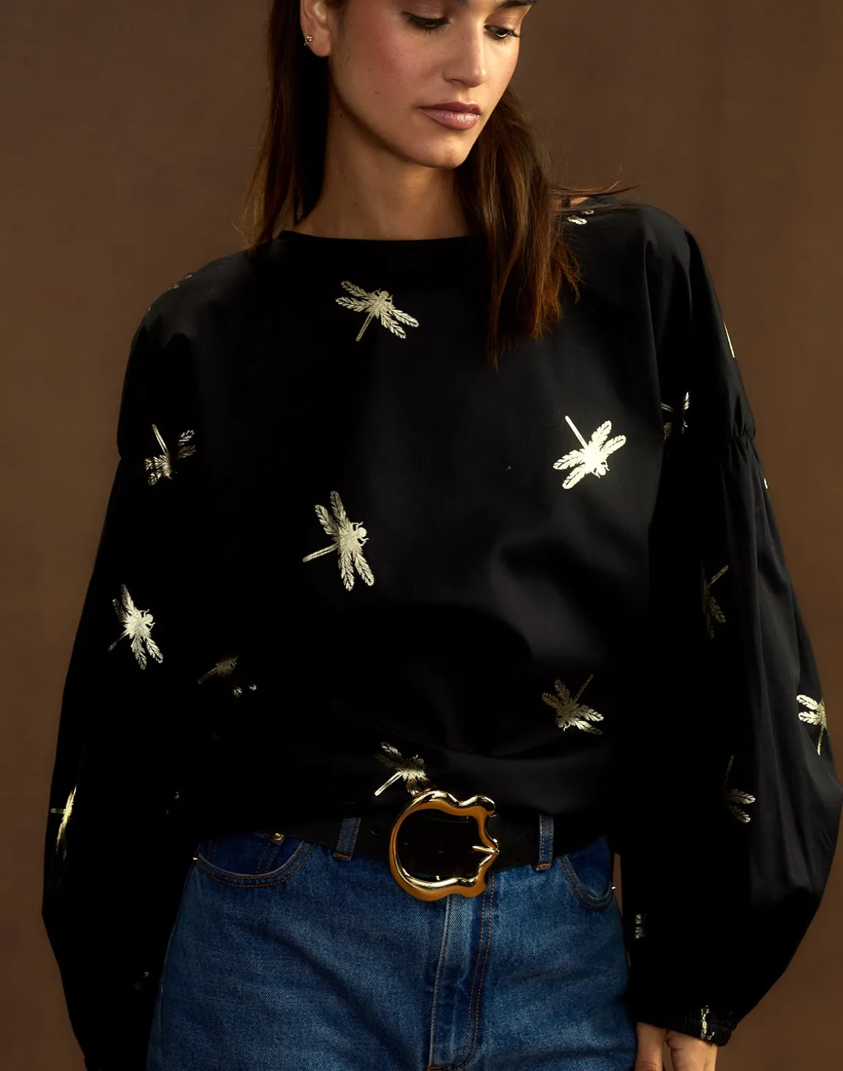 Geneva Gold Foil Blouse
