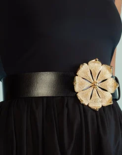 Gold Flower Buckle Belt