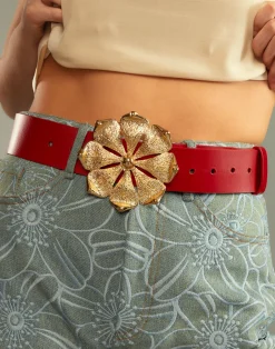 Gold Flower Buckle Belt