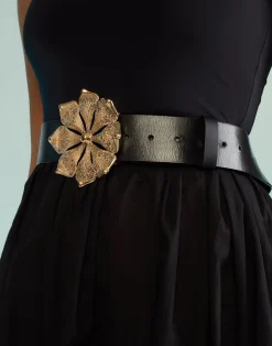 Gold Flower Buckle Belt