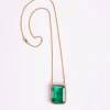 Green Topaz and Pink Tourmaline Pendant