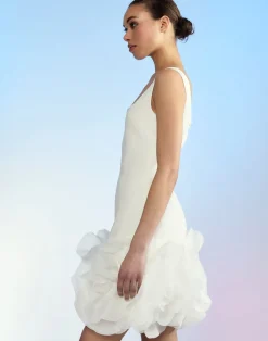 Kourtney Organza Flower Hem Dress