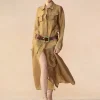 Lagos Silk Linen Shirt Dress
