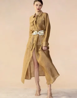 Lagos Silk Linen Shirt Dress