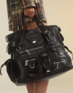 Leather Cargo Pocket Bag
