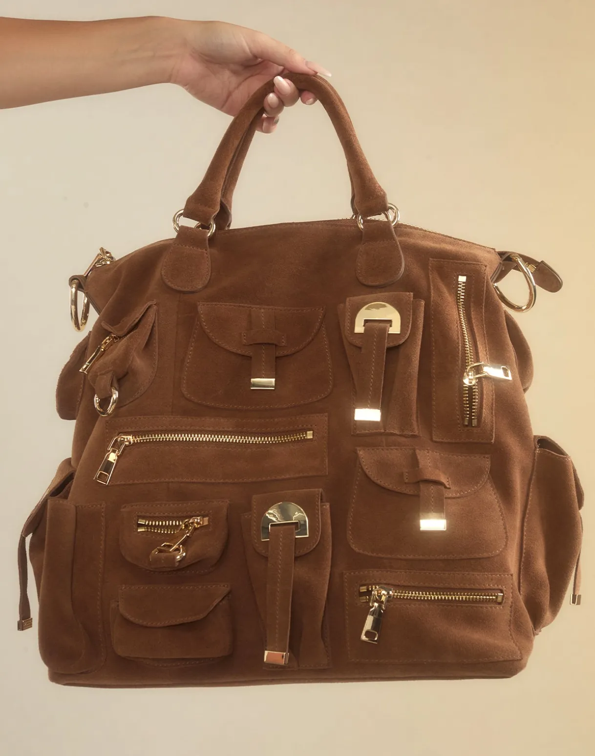 Leather Cargo Pocket Bag