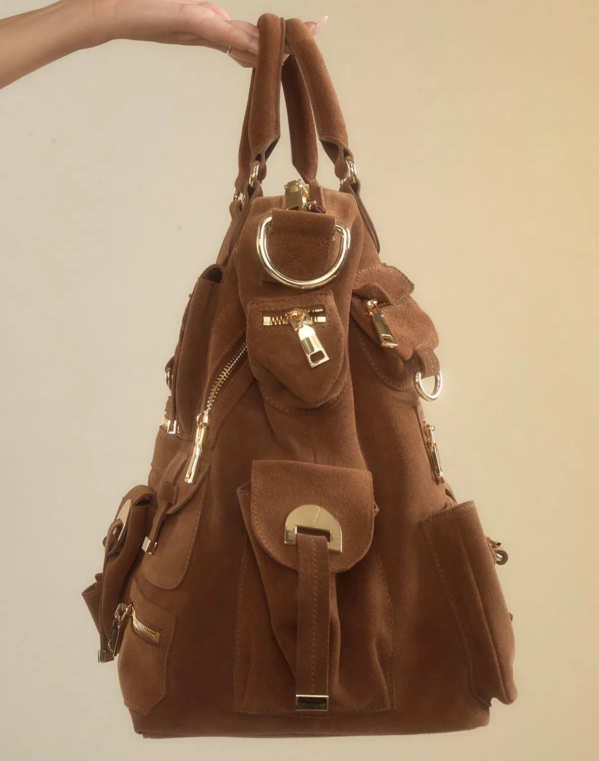 Leather Cargo Pocket Bag
