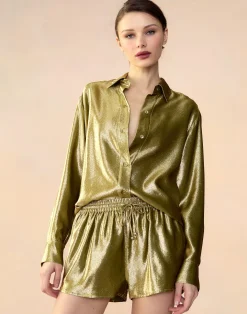Liquid Gold Lamé Shirt