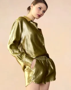 Liquid Gold Lamé Shirt