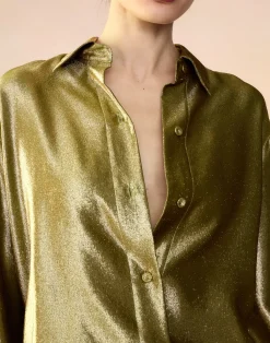 Liquid Gold Lamé Shirt