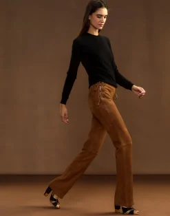 Liv Lace-Up Suede Pants