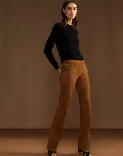 Liv Lace-Up Suede Pants