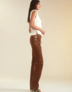 Liv Lace-Up Suede Pants